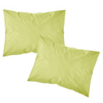 Μαξιλαροθήκες Zεύγος (50x70) Βαμβακερές Borea Solid Λαχανί