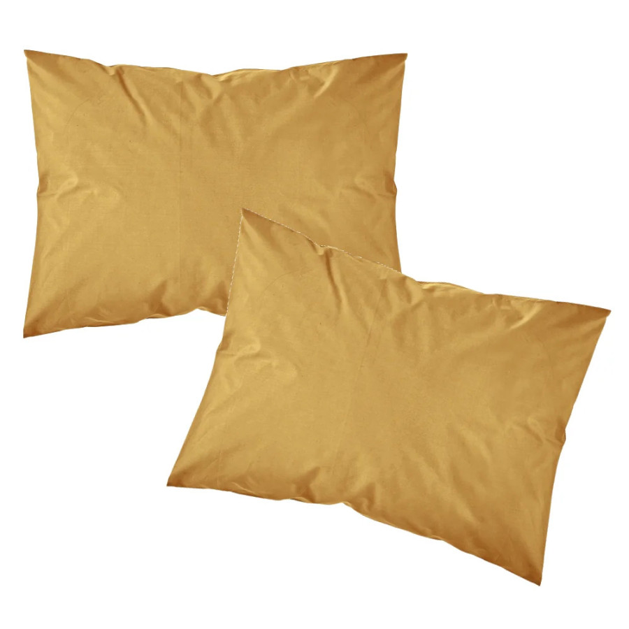 Μαξιλαροθήκες Zεύγος (50x70) Βαμβακερές Borea Solid Μουσταρδί