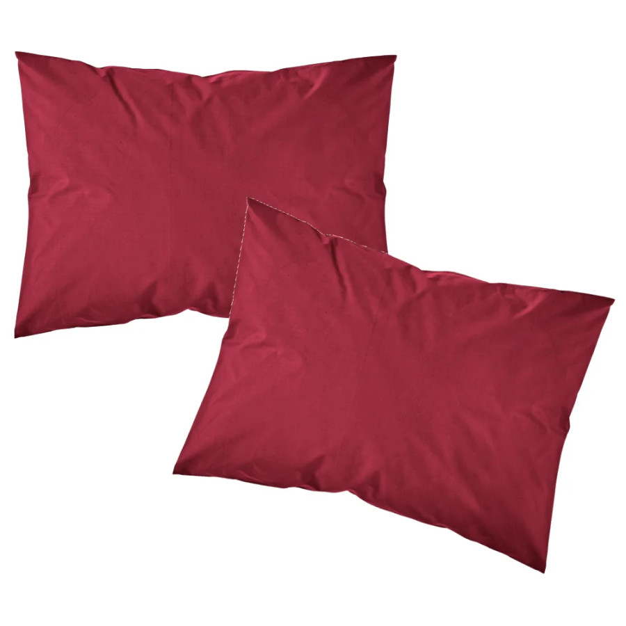 Μαξιλαροθήκες Zεύγος (50x70) Βαμβακερές Borea Solid Μπορντό