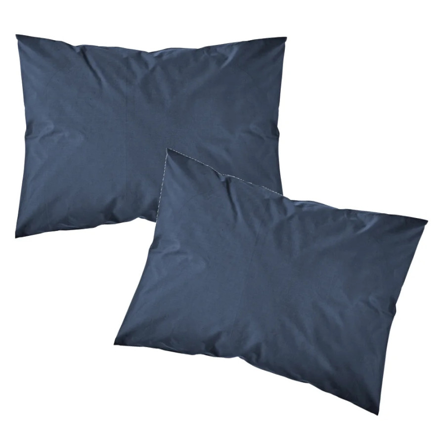 Μαξιλαροθήκες Zεύγος (50x70) Βαμβακερές Borea Solid Σκούρο Μπλε