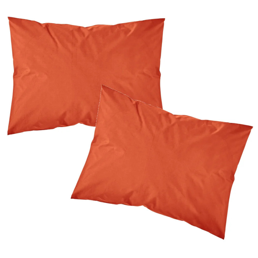 Μαξιλαροθήκες Zεύγος (50x70) Βαμβακερές Borea Solid Τερακότα