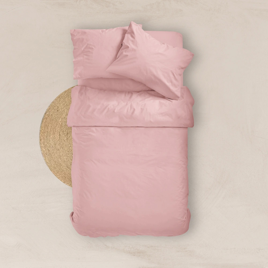 Πανωσέντονο - Σεντόνι χωρίς Λάστιχο Μονό (160x240) Βαμβακερό Borea Solid Ροζέ