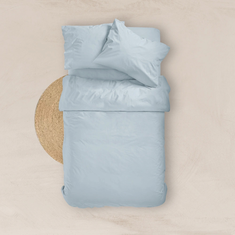 Πανωσέντονο - Σεντόνι χωρίς Λάστιχο Μονό (160x240) Βαμβακερό Borea Solid Σιέλ