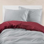 Παπλωματοθήκη Μονή (160x240) Διπλής Όψης Βαμβακερή Borea Solid Μπορντό-Ποντικί