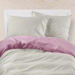 Παπλωματοθήκη Υπέρδιπλη (220x240) Διπλής Όψης Βαμβακερή Borea Solid Σάπιο Μήλο-Γκρι