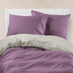 Παπλωματοθήκη Υπέρδιπλη (220x240) Διπλής Όψης Βαμβακερή Borea Solid Σκούρο Μοβ-Γκρι