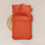 Κατωσέντονο με Λάστιχο Διπλό (160x200+40) Βαμβακερό Borea Solid Τερακότα