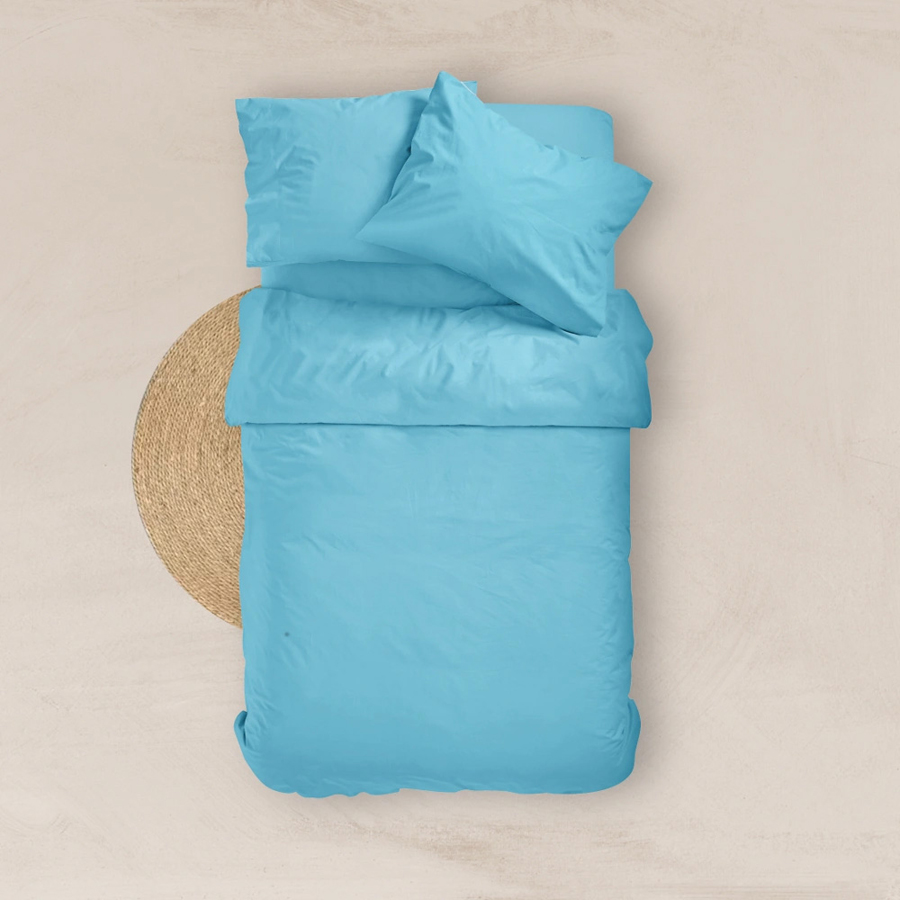 Πανωσέντονο - Σεντόνι χωρίς Λάστιχο Μονό (160x240) Βαμβακερό Borea Solid Τυρκουάζ