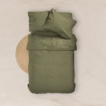 Πανωσέντονο - Σεντόνι χωρίς Λάστιχο Διπλό (220x240) Βαμβακερό Borea Solid Χακί