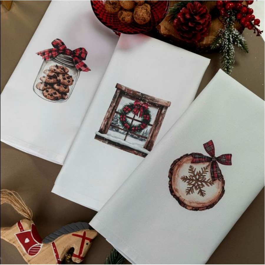 Σετ Ποτηρόπανα Κουζίνας 3 τεμαχίων (50x70) Polycotton Borea Garland