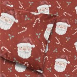 Χριστουγεννιάτικο Σεντόνι Μονό (160x240) με Μαξιλαροθήκη Βαμβακερό Borea Άγιος Βασίλης Κόκκινο