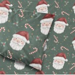 Χριστουγεννιάτικο Σεντόνι Μονό (160x240) με Μαξιλαροθήκη Βαμβακερό Borea Άγιος Βασίλης Κόκκινο