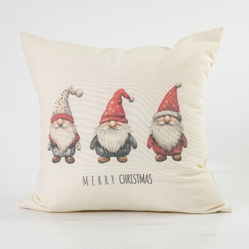 Χριστουγεννιάτικη Διακοσμητική Μαξιλαροθήκη (45x45) Τυπωτή Borea Σχ.105 Τρεις Νάνους
