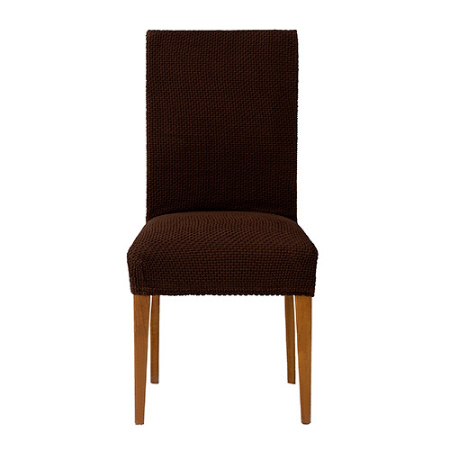 Κάλυμμα καρέκλας (σετ 2 τεμάχια) διπλής ελαστικότητας Newhome Cora 07 καφέ