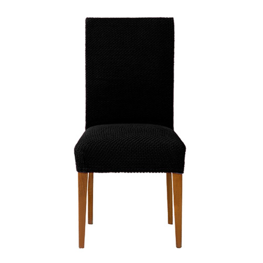 Κάλυμμα καρέκλας (σετ 2 τεμάχια) διπλής ελαστικότητας Newhome Cora 10 μαύρο