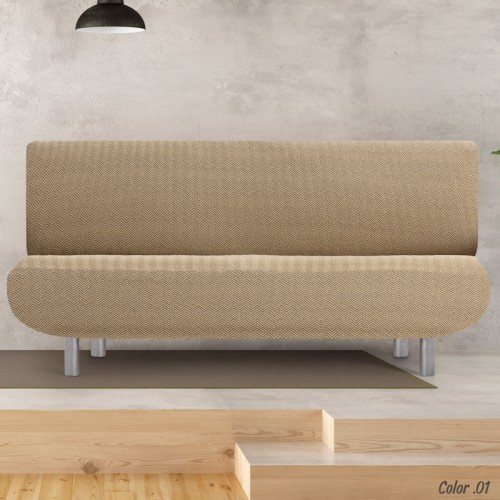 Κάλυμμα για Καναπέ-κρεβάτι Διπλής Ελαστικότητας Newhome Jaz 01 μπεζ