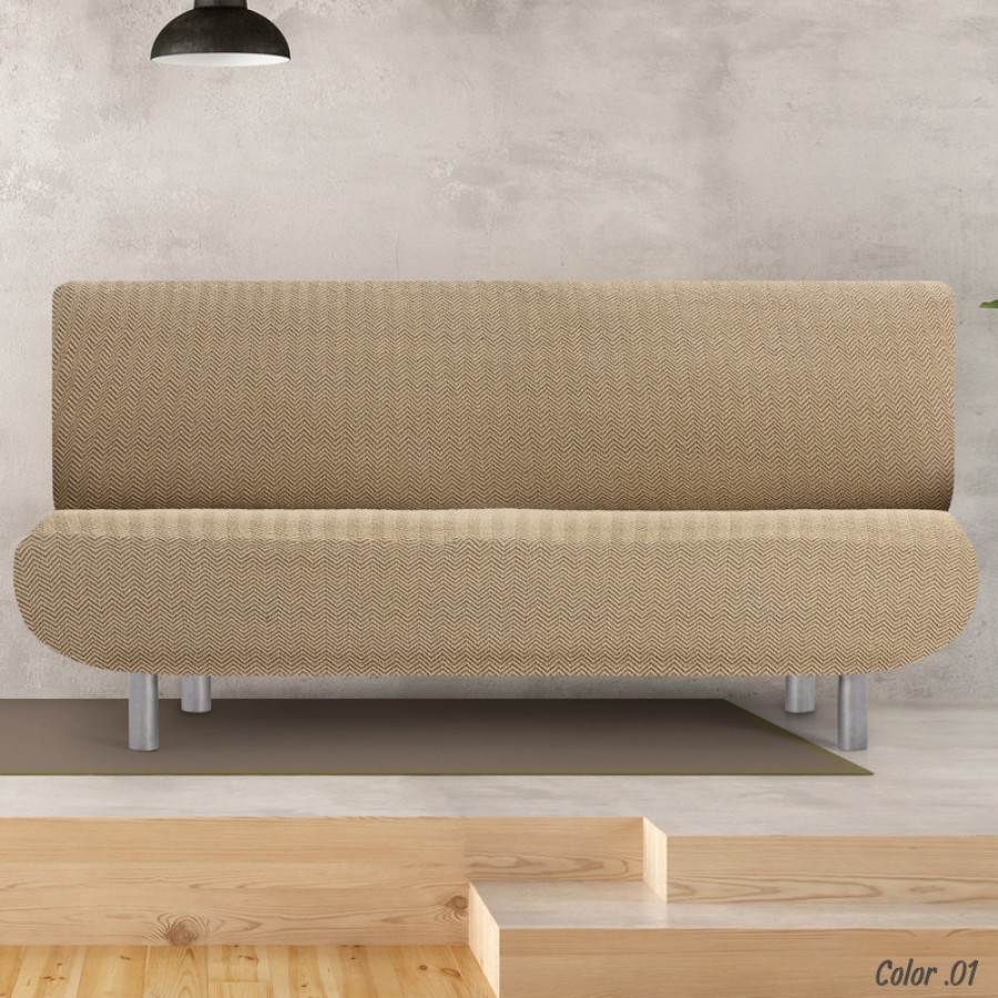 Κάλυμμα για Καναπέ-κρεβάτι Διπλής Ελαστικότητας Newhome Jaz 01 μπεζ