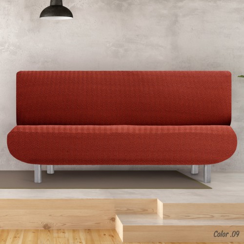 Κάλυμμα για Καναπέ-κρεβάτι Διπλής Ελαστικότητας Newhome Jaz 09 κεραμιδί