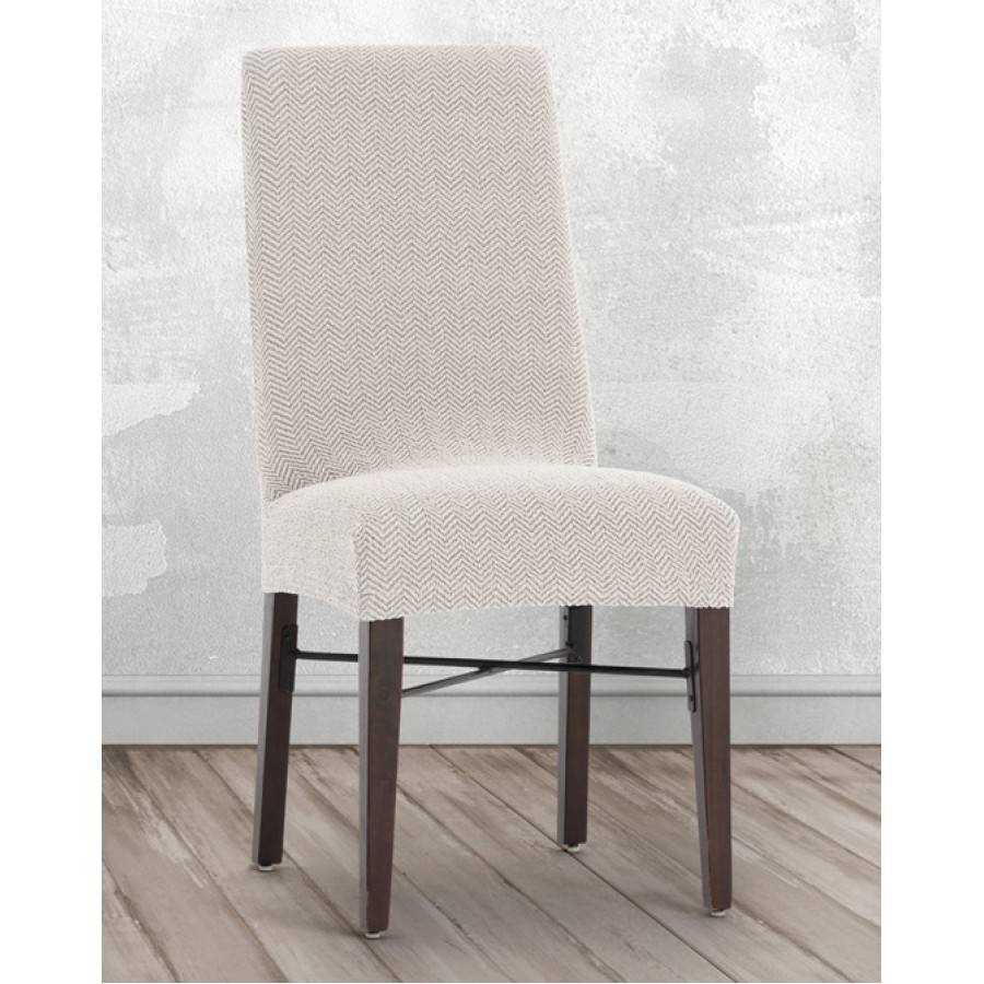 Κάλυμμα καρέκλας (σετ 2 τεμάχια) διπλής ελαστικότητας Newhome Jaz 00 εκρού