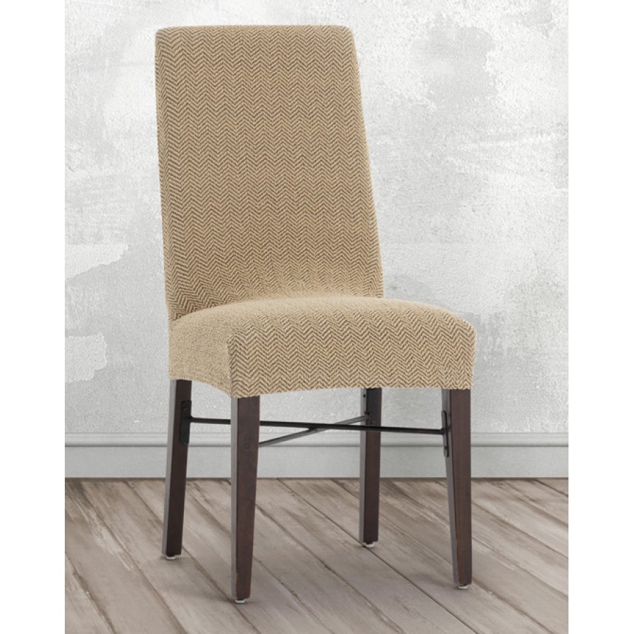 Κάλυμμα καρέκλας (σετ 2 τεμάχια) διπλής ελαστικότητας Newhome Jaz 01 μπεζ