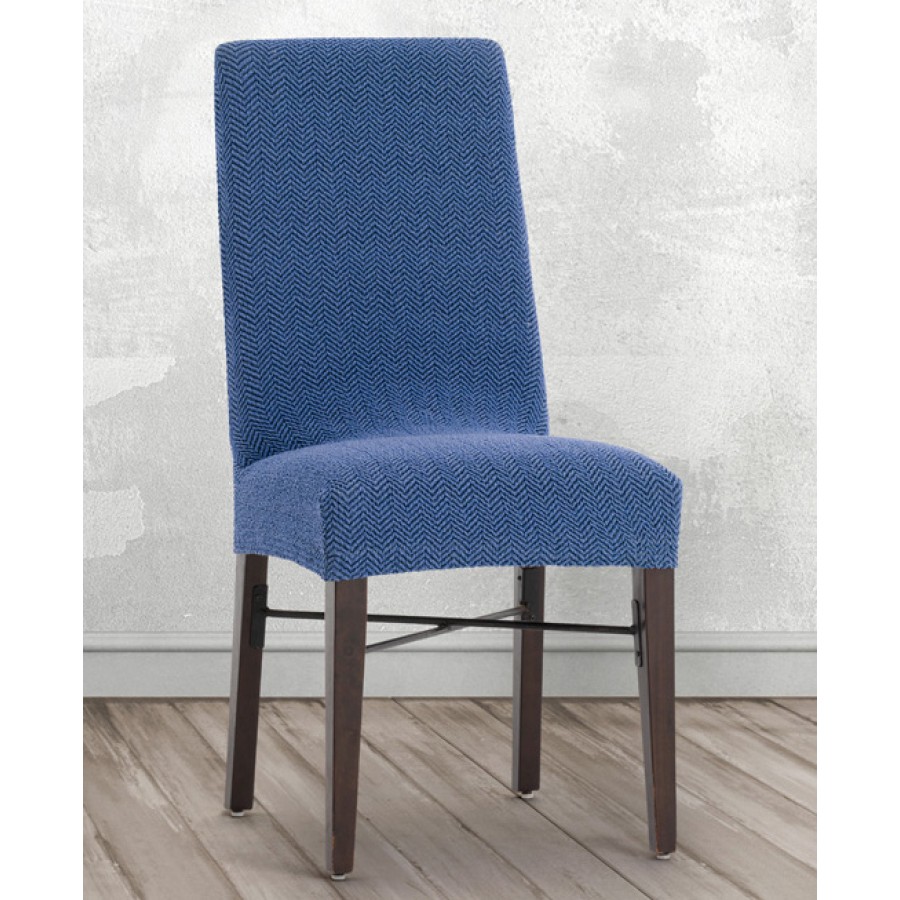 Κάλυμμα καρέκλας (σετ 2 τεμάχια) διπλής ελαστικότητας Newhome Jaz 03 μπλε