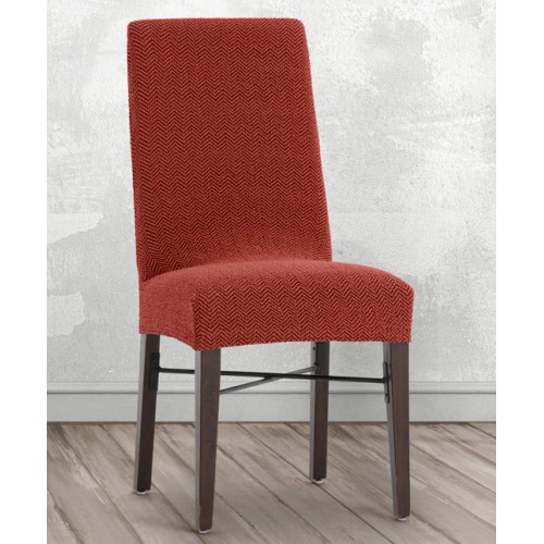 Κάλυμμα καρέκλας (σετ 2 τεμάχια) διπλής ελαστικότητας Newhome Jaz 09 κεραμιδί