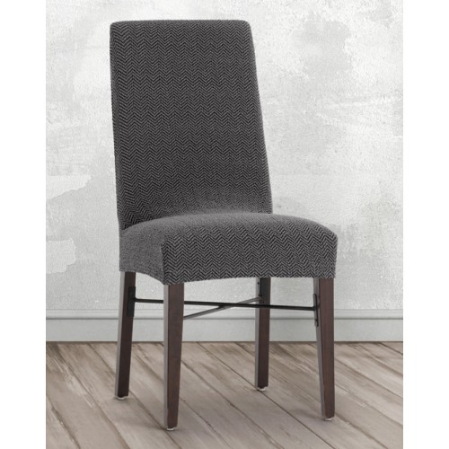 Κάλυμμα καρέκλας (σετ 2 τεμάχια) διπλής ελαστικότητας Newhome Jaz 16 ανθρακί