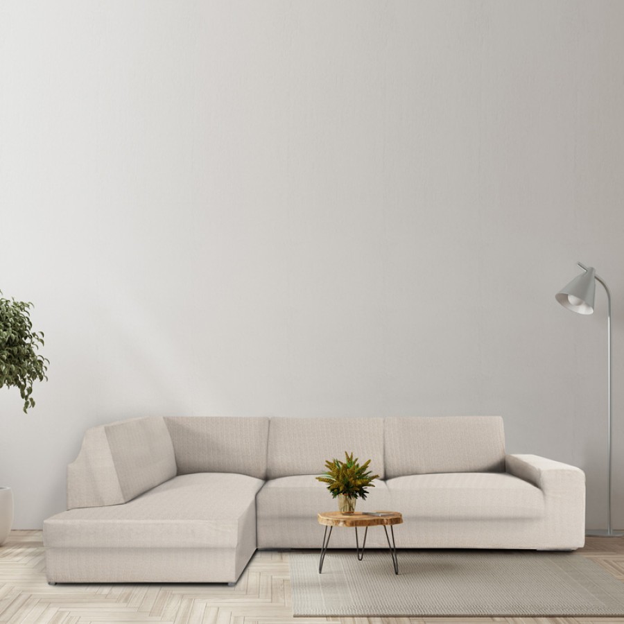 Κάλυμμα Γωνιακού καναπέ με πλάτη στο ανάκλιντρο, αριστερή γωνία (350-500) Newhome Jaz 11 άμμος