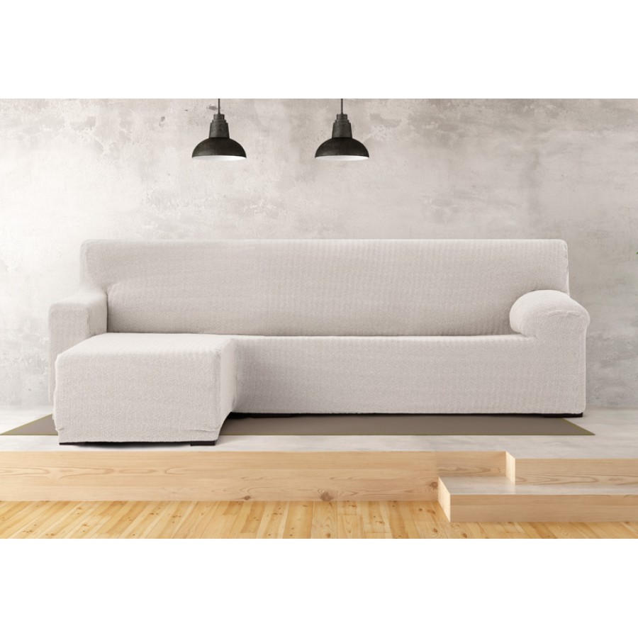 Κάλυμμα γωνιακού καναπέ (250-360) με αριστερό ανάκλιντρο και κοντό μπράτσο Newhome Jaz 00 εκρού