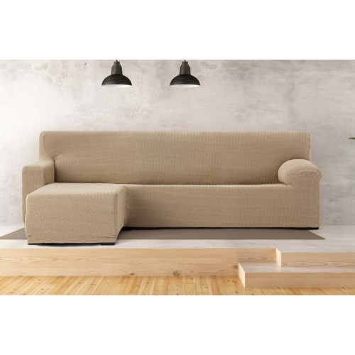 Κάλυμμα γωνιακού καναπέ (250-360) με αριστερό ανάκλιντρο και κοντό μπράτσο Newhome Jaz 01 μπεζ
