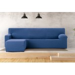 Κάλυμμα γωνιακού καναπέ (250-360) με αριστερό ανάκλιντρο και κοντό μπράτσο Newhome Jaz 03 μπλε