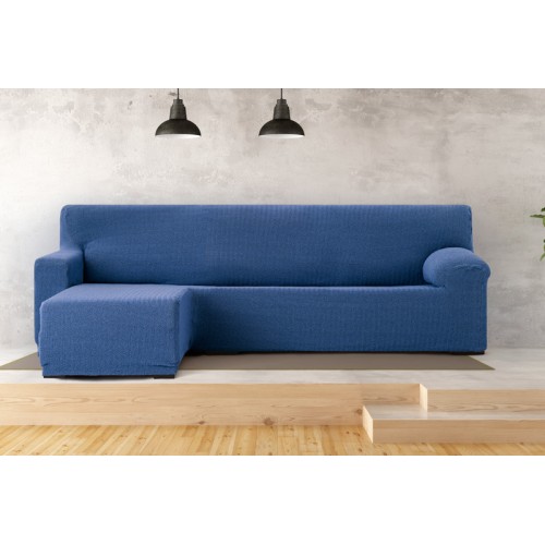 Κάλυμμα γωνιακού καναπέ (250-360) με αριστερό ανάκλιντρο και κοντό μπράτσο Newhome Jaz 03 μπλε