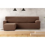 Κάλυμμα γωνιακού καναπέ (250-360) με αριστερό ανάκλιντρο και κοντό μπράτσο Newhome Jaz 07 καφέ