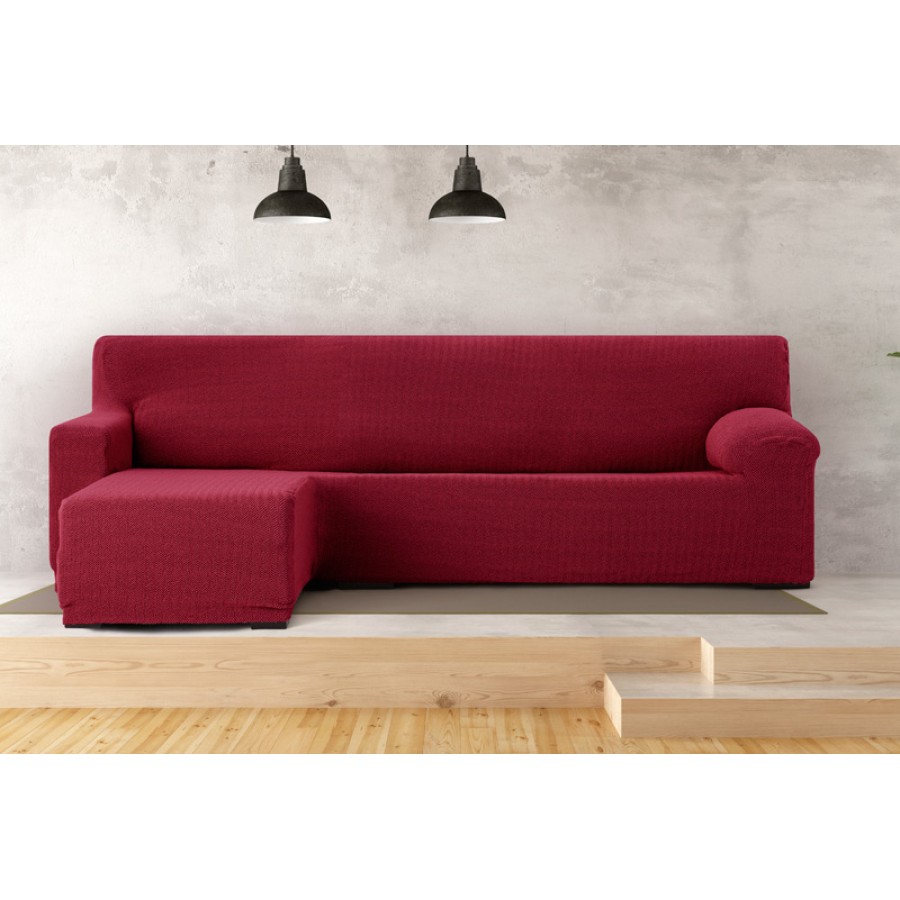 Κάλυμμα γωνιακού καναπέ (250-360) με αριστερό ανάκλιντρο και κοντό μπράτσο Newhome Jaz 08 μπορντό