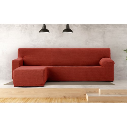 Κάλυμμα γωνιακού καναπέ (250-360) με αριστερό ανάκλιντρο και κοντό μπράτσο Newhome Jaz 09 κεραμιδί