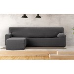 Κάλυμμα γωνιακού καναπέ (250-360) με αριστερό ανάκλιντρο και κοντό μπράτσο Newhome Jaz 16 ανθρακί
