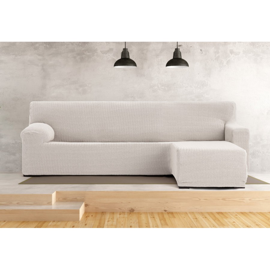 Κάλυμμα γωνιακού καναπέ (250-360) με δεξί ανάκλιντρο με κοντό μπράτσο Newhome Jaz 00 εκρού