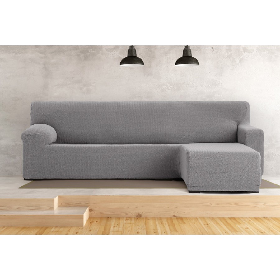 Κάλυμμα γωνιακού καναπέ (250-360) με δεξί ανάκλιντρο με κοντό μπράτσο Newhome Jaz 06 γκρι