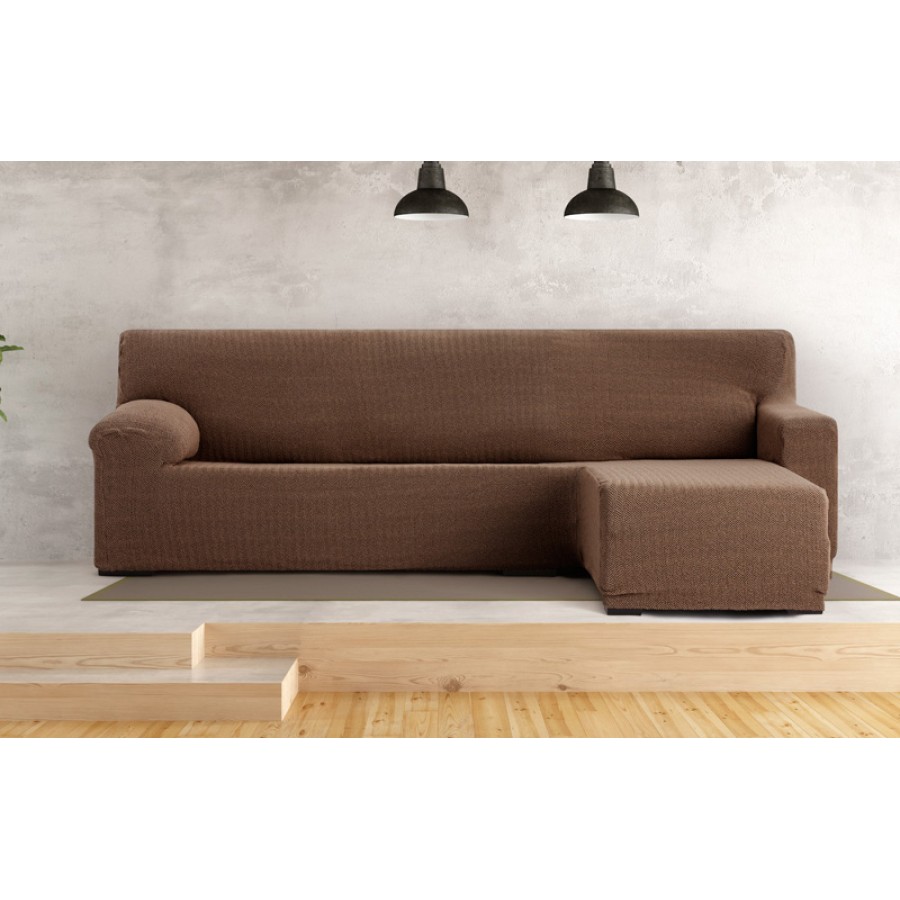 Κάλυμμα γωνιακού καναπέ (250-360) με δεξί ανάκλιντρο με κοντό μπράτσο Newhome Jaz 07 καφέ