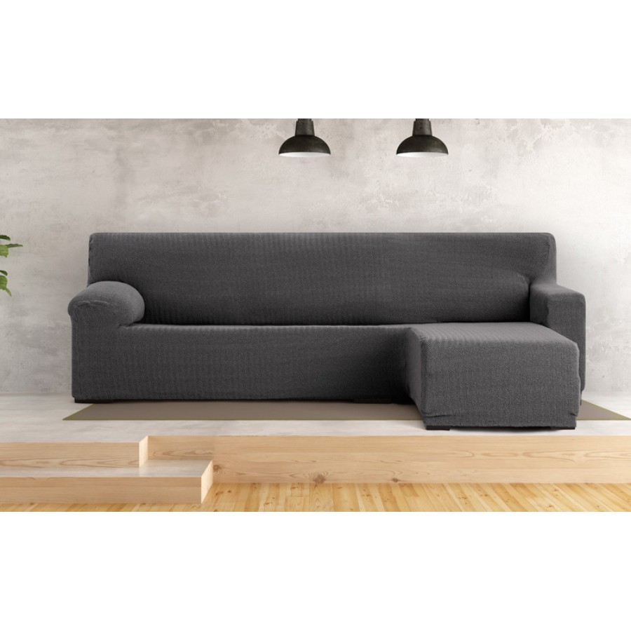 Κάλυμμα γωνιακού καναπέ (250-360) με δεξί ανάκλιντρο με κοντό μπράτσο Newhome Jaz 16 ανθρακί