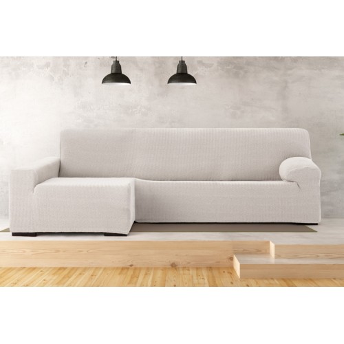 Κάλυμμα γωνιακού καναπέ (250-360) με αριστερό ανάκλιντρο και μακρύ μπράτσο Newhome Jaz 00 εκρού