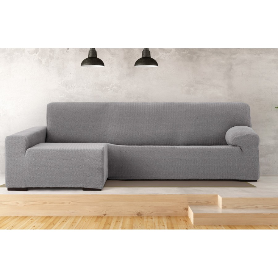 Κάλυμμα γωνιακού καναπέ (250-360) με αριστερό ανάκλιντρο και μακρύ μπράτσο Newhome Jaz 06 γκρι
