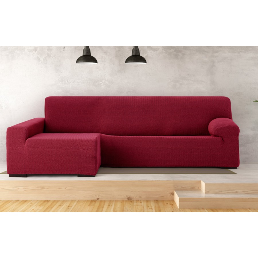 Κάλυμμα γωνιακού καναπέ (250-360) με αριστερό ανάκλιντρο και μακρύ μπράτσο Newhome Jaz 08 μπορντό