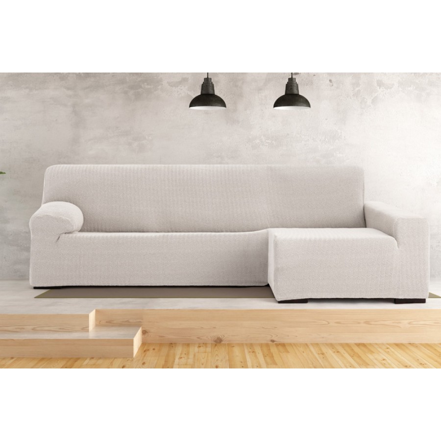 Κάλυμμα γωνιακού καναπέ (250-360) με δεξί ανάκλιντρο με μακρύ μπράτσο Newhome Jaz 00 εκρού
