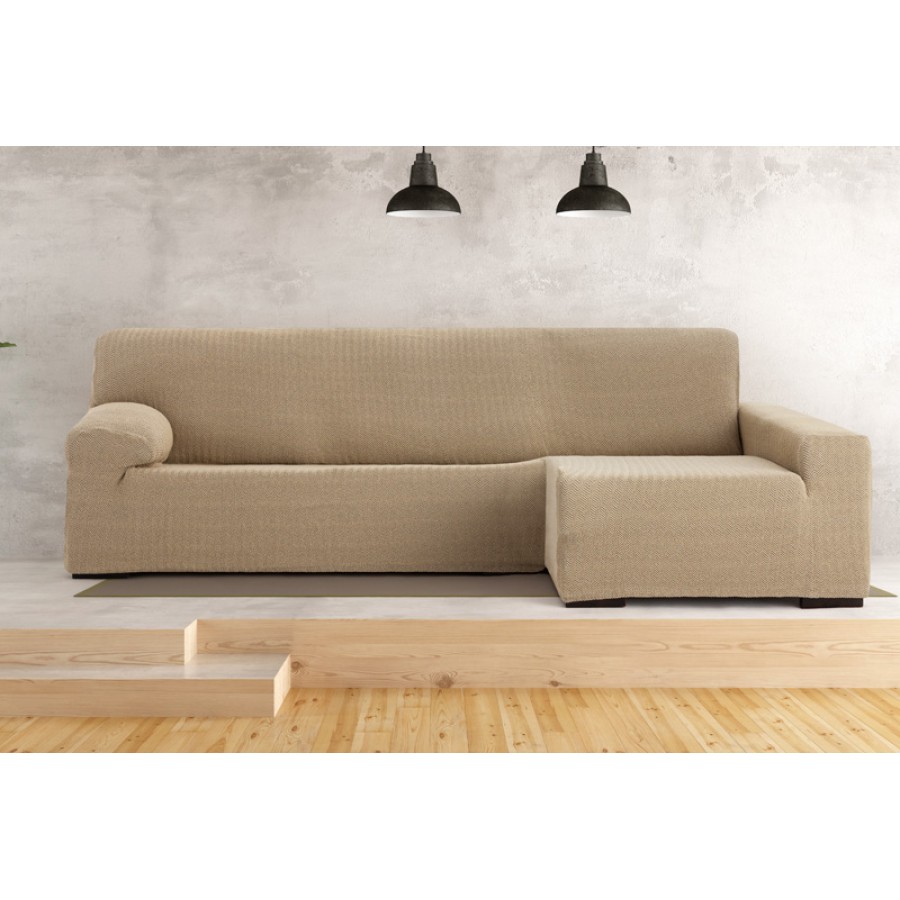 Κάλυμμα γωνιακού καναπέ (250-360) με δεξί ανάκλιντρο με μακρύ μπράτσο Newhome Jaz 01 μπεζ