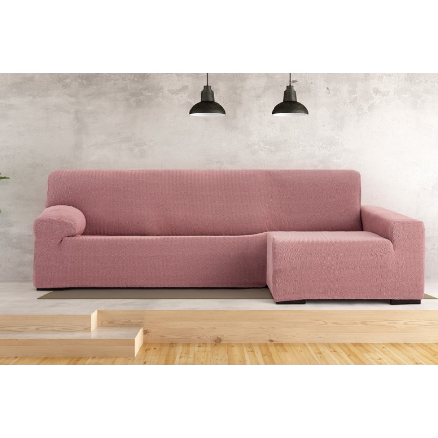 Κάλυμμα γωνιακού καναπέ (250-360) με δεξί ανάκλιντρο με μακρύ μπράτσο Newhome Jaz 02 ροζ