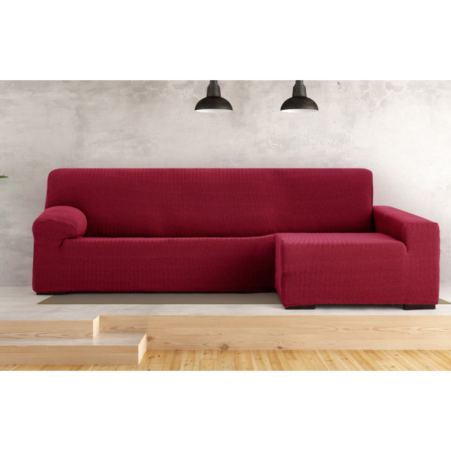 Κάλυμμα γωνιακού καναπέ (250-360) με δεξί ανάκλιντρο με μακρύ μπράτσο Newhome Jaz 08 μπορντό