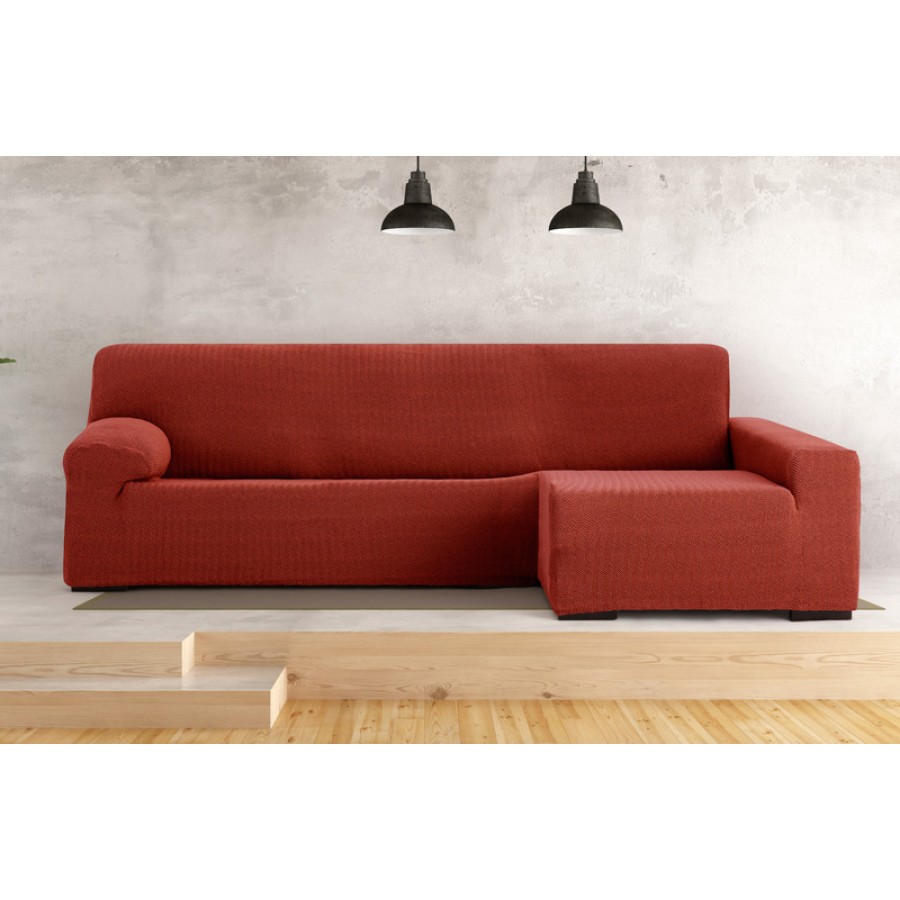 Κάλυμμα γωνιακού καναπέ (250-360) με δεξί ανάκλιντρο με μακρύ μπράτσο Newhome Jaz 09 κεραμιδί