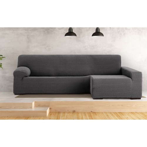 Κάλυμμα γωνιακού καναπέ (250-360) με δεξί ανάκλιντρο με μακρύ μπράτσο Newhome Jaz 16 ανθρακί