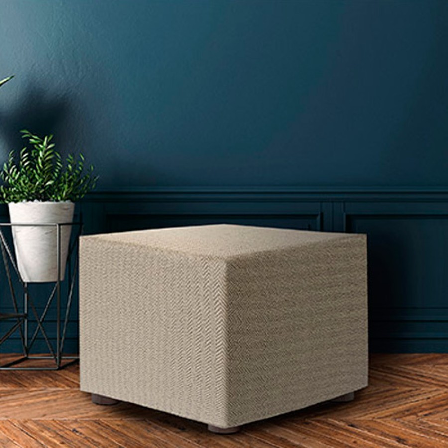 Κάλυμμα για πουφ-σκαμπώ (40x40) Διπλής ελαστικότητας Newhome Jaz 01 μπεζ